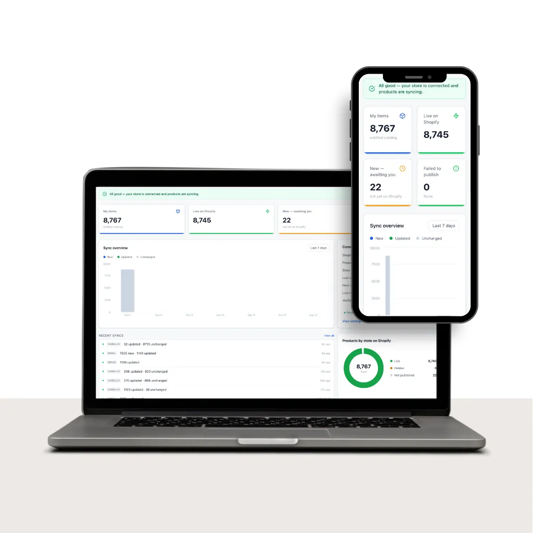 SuiteChannel — Multi-tenant NetSuite → Shopify channel platform: a 10,000-item catalog synced on resumable runs, dealers curating, pricing and publishing to their own stores.